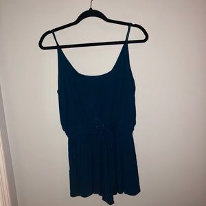 Teal Romper with Synched Waist